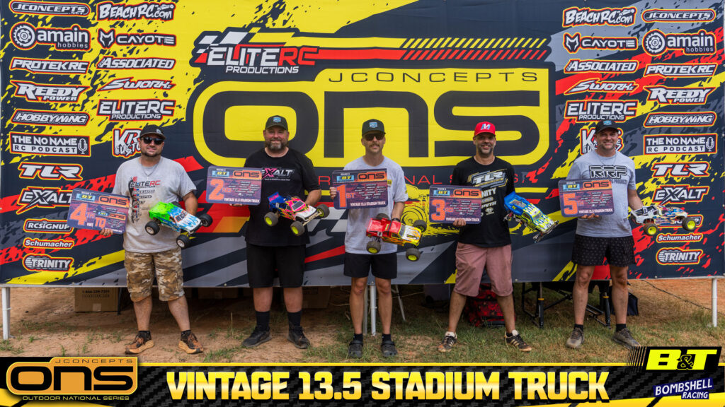 Vintage 13.5 Stadium Truck: 1. Ryan Harris, 2. Owen Simmons, 3. Jose Zayas, 4. Patrick Rossiter, 5. Chris Vanair.