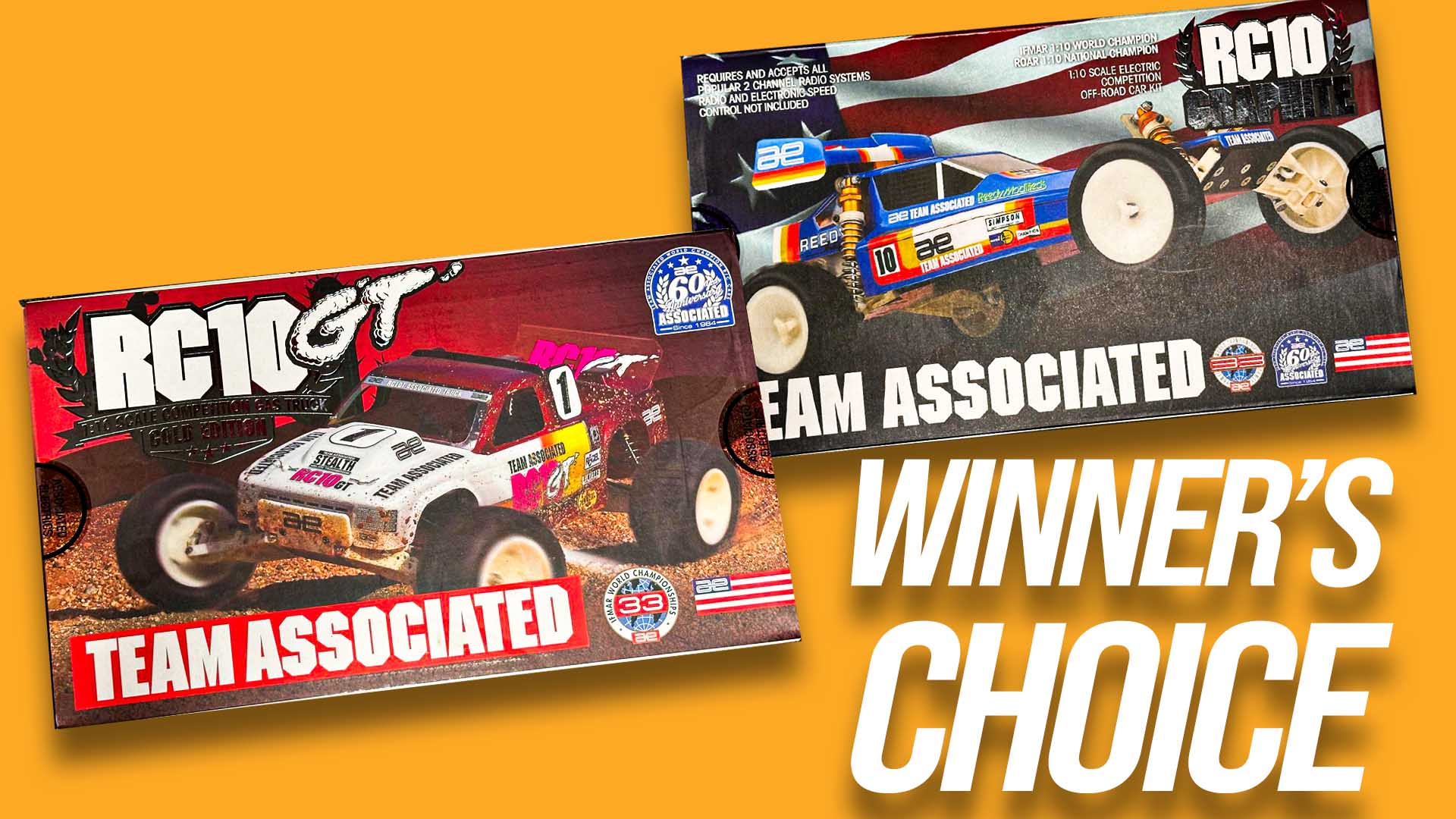 2026 - TEAM ASSOCIATED VINTAGE KITS - WINNER'S CHOICE RC10GT TEAM ASSOCIATED OR RC10 GRAPHITE 2WD