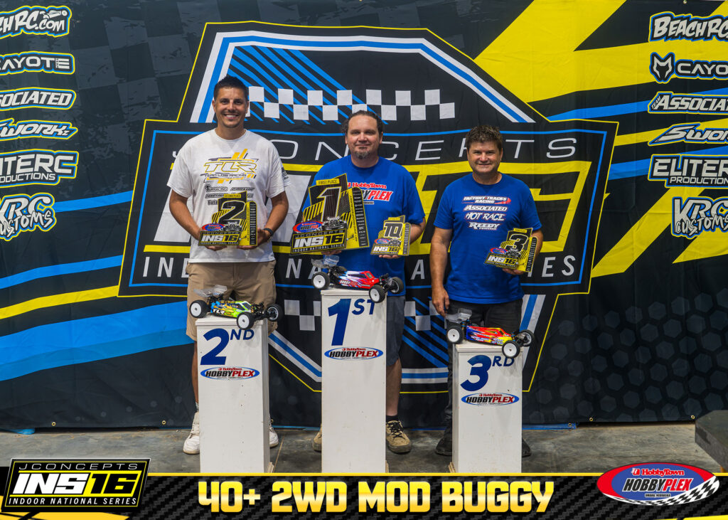 40+ 2WD Modified Buggy1. Alex Sturgeon · 2. Casey Blasczyk · 3. Allen Horne