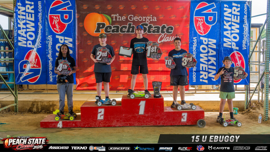 15 U EBuggy top five holding awards on the podium at the 2026 Georgia Peach State Classic.