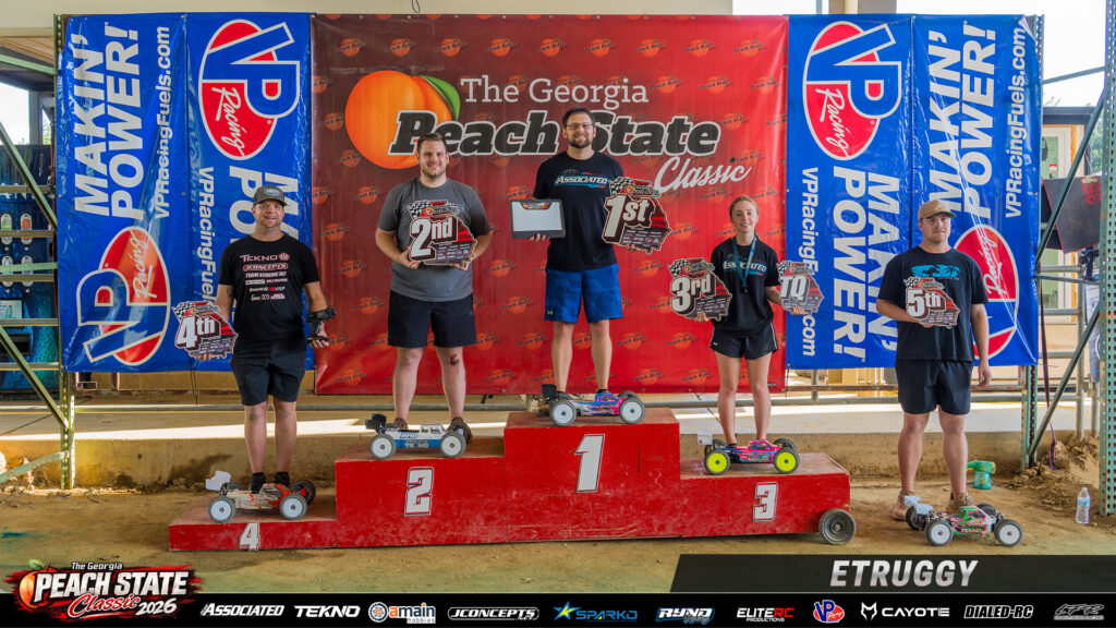 ETruggy top five holding awards on the podium at the 2026 Georgia Peach State Classic.